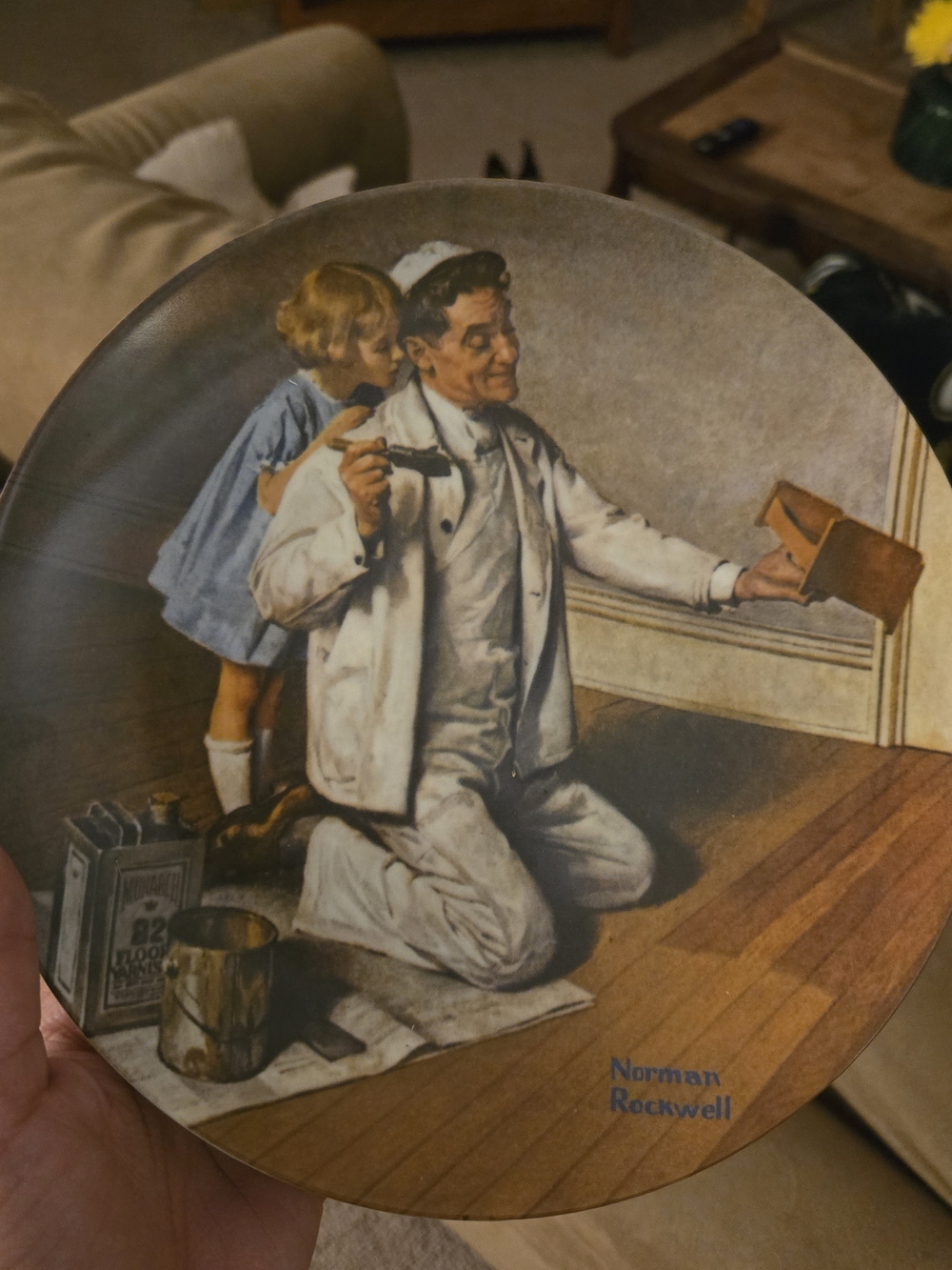 Norman Rockwell Decorative Plate - Painter and Child Illustration